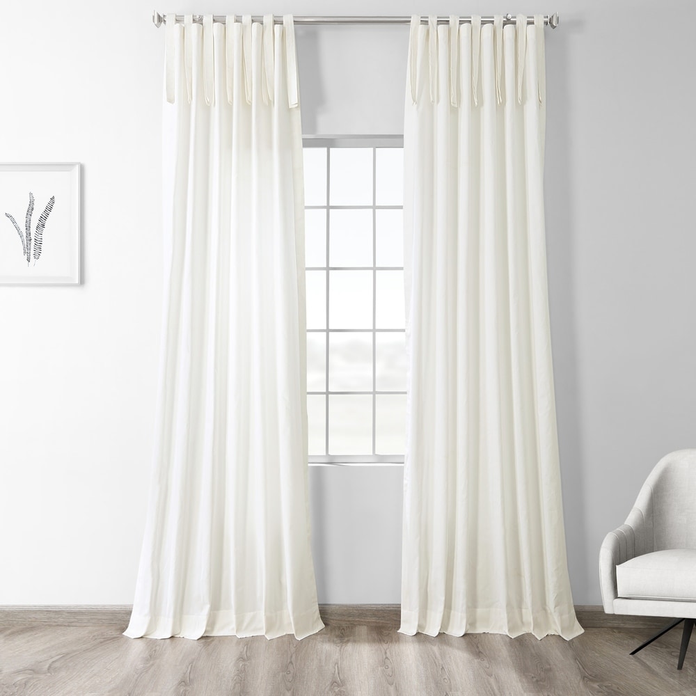John Aird Pair Of Woven Voile Tab Top Curtain Panels Cream, 58 Wide x 36 Drop Free Tiebacks Included 