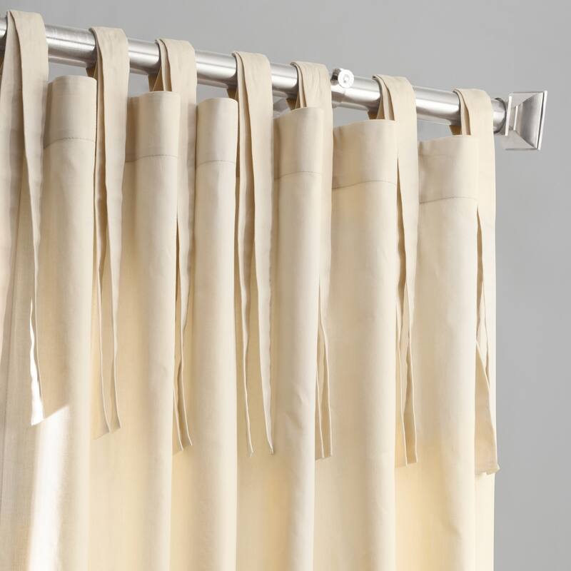 Exclusive Fabrics Solid Cotton Tie-Top Curtain (1 Panel)