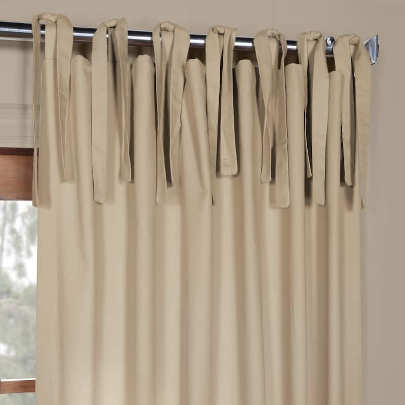 Exclusive Fabrics Solid Cotton Tie-Top Curtain (1 Panel)