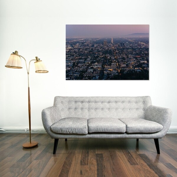Noir Gallery View Of Los Angeles California At Night Photo Noir Gallery View Of Los Angeles California At Night Photo Print On Metal