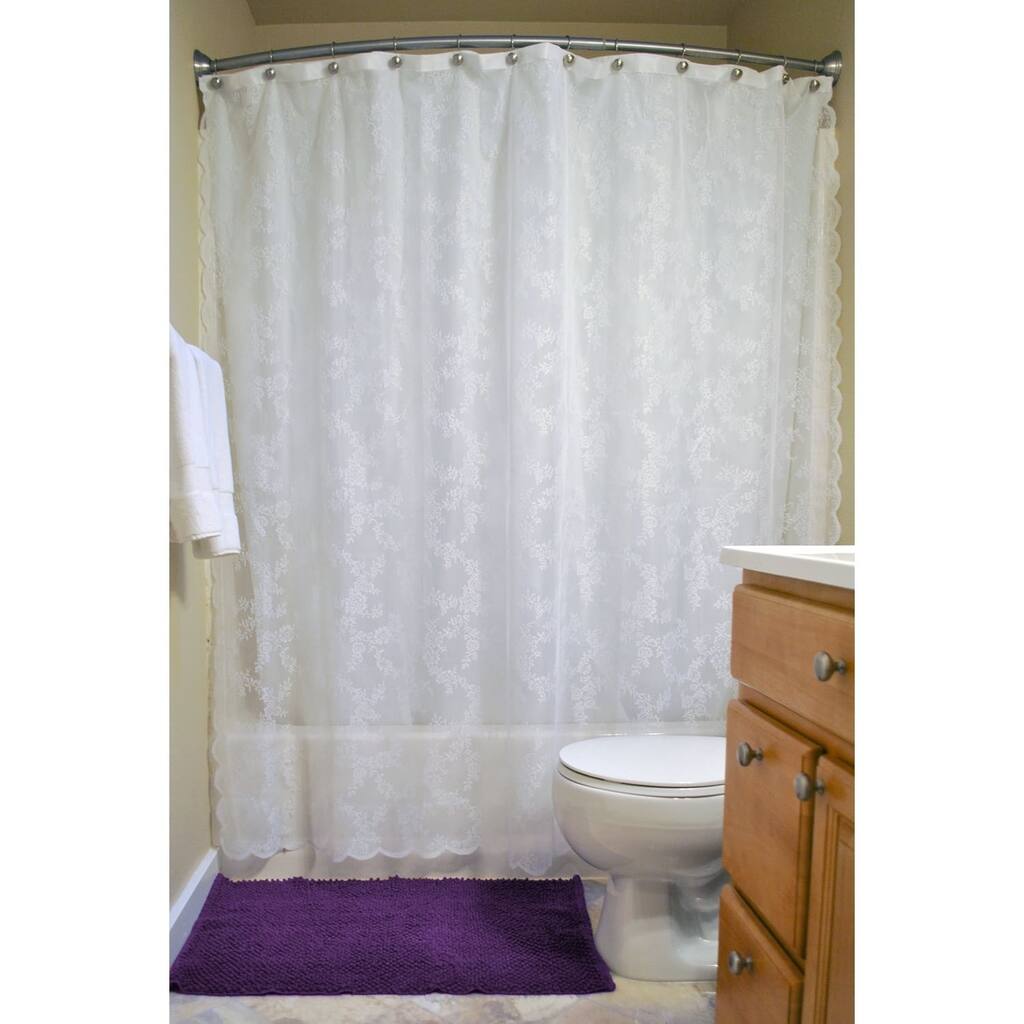 White Flower Blossom Shower Curtain