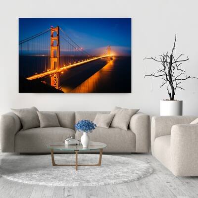 Noir Gallery Golden Gate Bridge at Night in San Francisco Photo Print ...