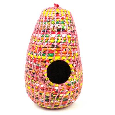 Upcycled Pink Wrapper Birdhouse (Nepal)
