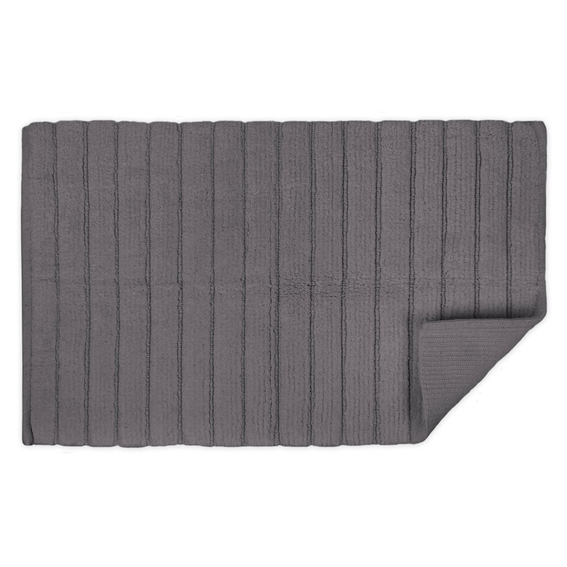 DII Ribbed Quick-Absorbing Cotton Solid Bathroom Rug