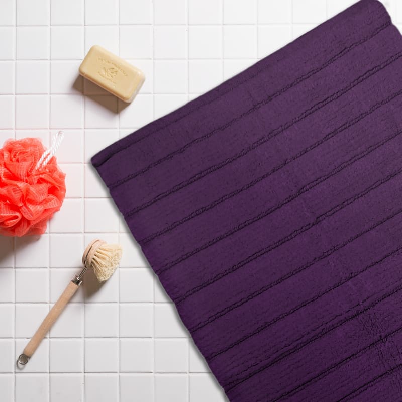 DII Ribbed Quick-Absorbing Cotton Solid Bathroom Rug