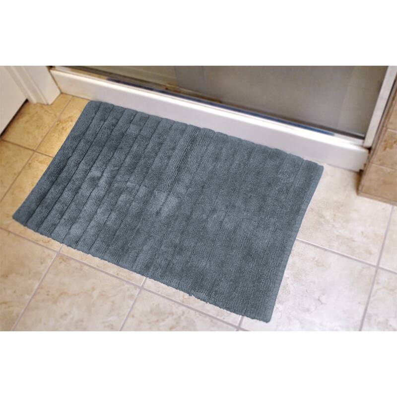 DII Ribbed Quick-Absorbing Cotton Solid Bathroom Rug
