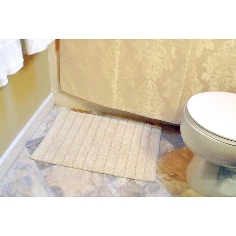 DII Ribbed Quick-Absorbing Cotton Solid Bathroom Rug