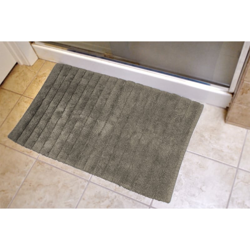 DII Ribbed Quick-Absorbing Cotton Solid Bathroom Rug