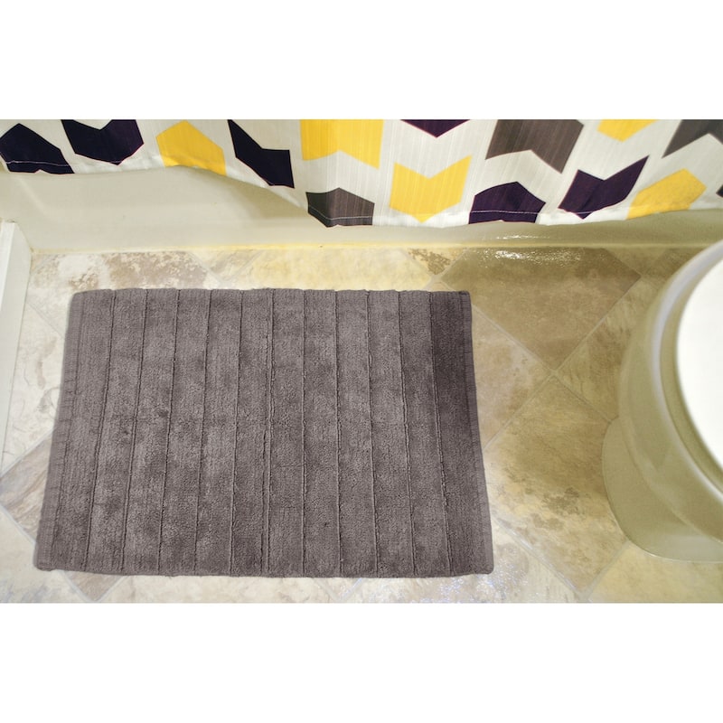 DII Ribbed Quick-Absorbing Cotton Solid Bathroom Rug