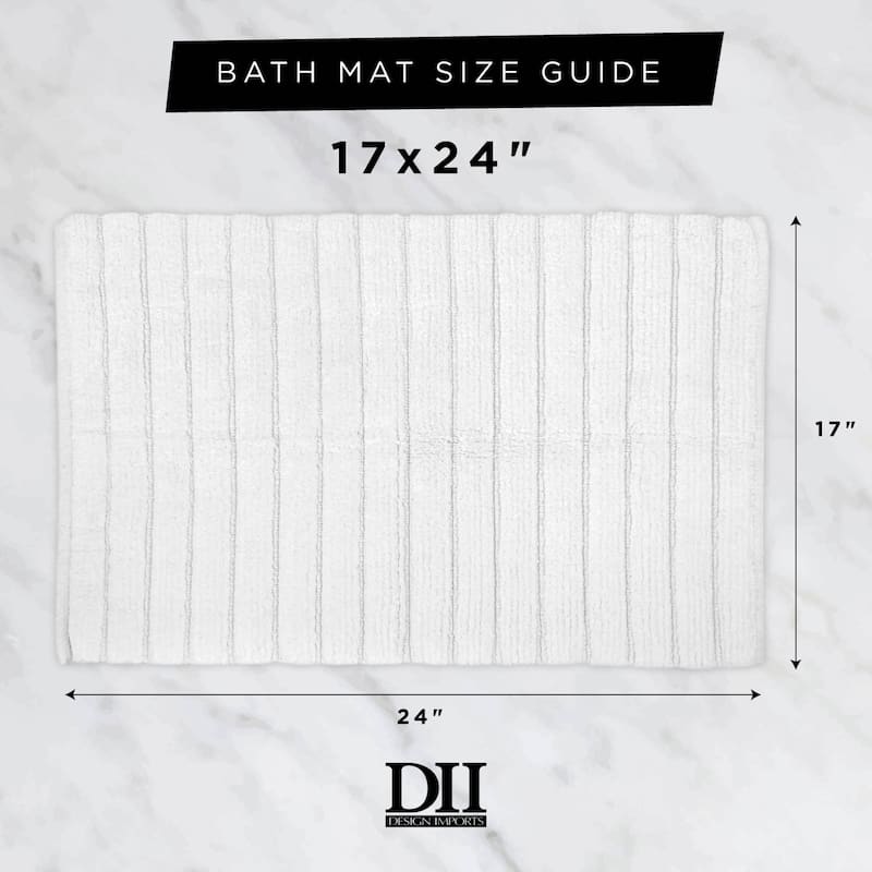 DII Ribbed Quick-Absorbing Cotton Solid Bathroom Rug