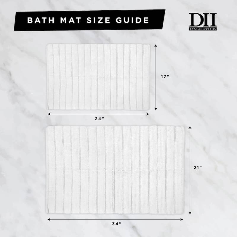 DII Ribbed Quick-Absorbing Cotton Solid Bathroom Rug
