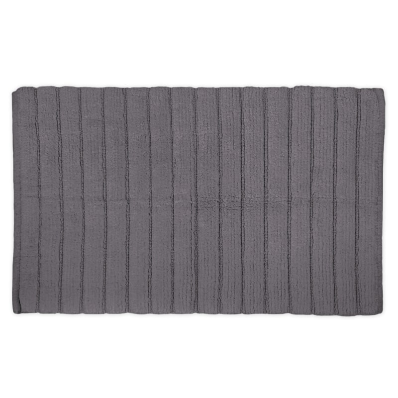 DII Ribbed Quick-Absorbing Cotton Solid Bathroom Rug