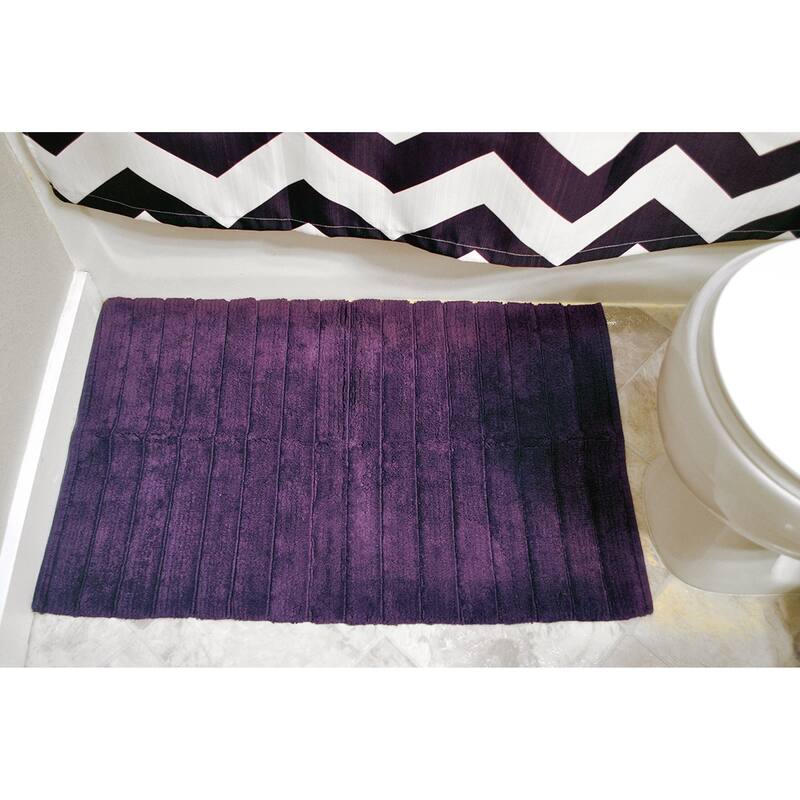 DII Ribbed Quick-Absorbing Cotton Solid Bathroom Rug