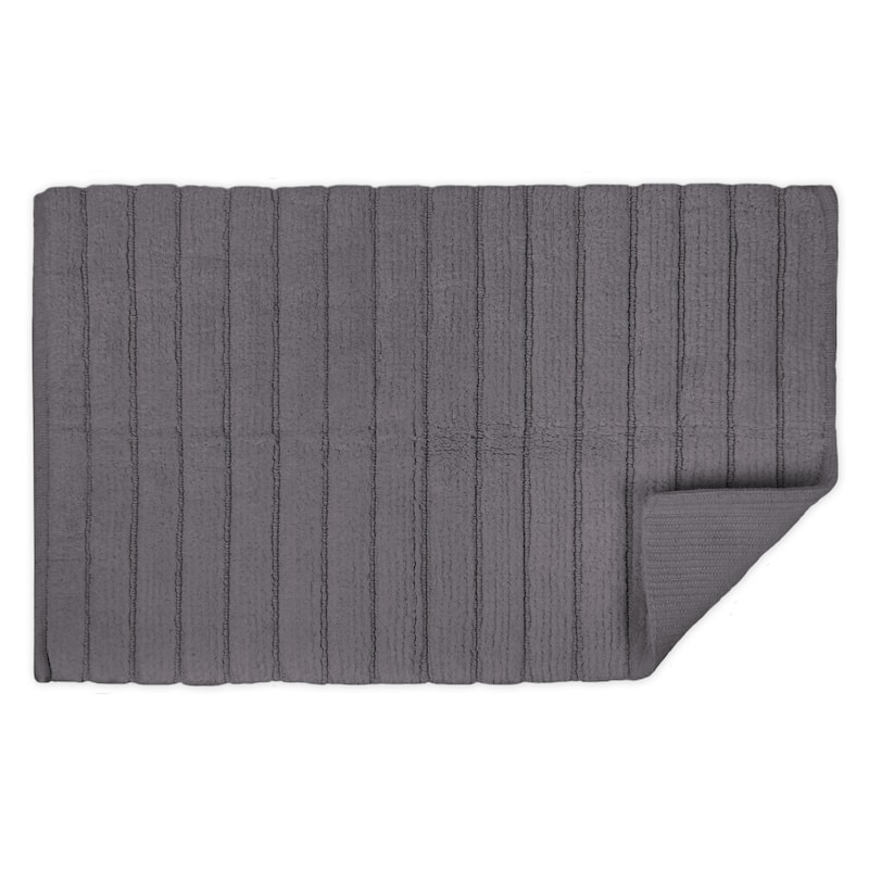 DII Ribbed Quick-Absorbing Cotton Solid Bathroom Rug