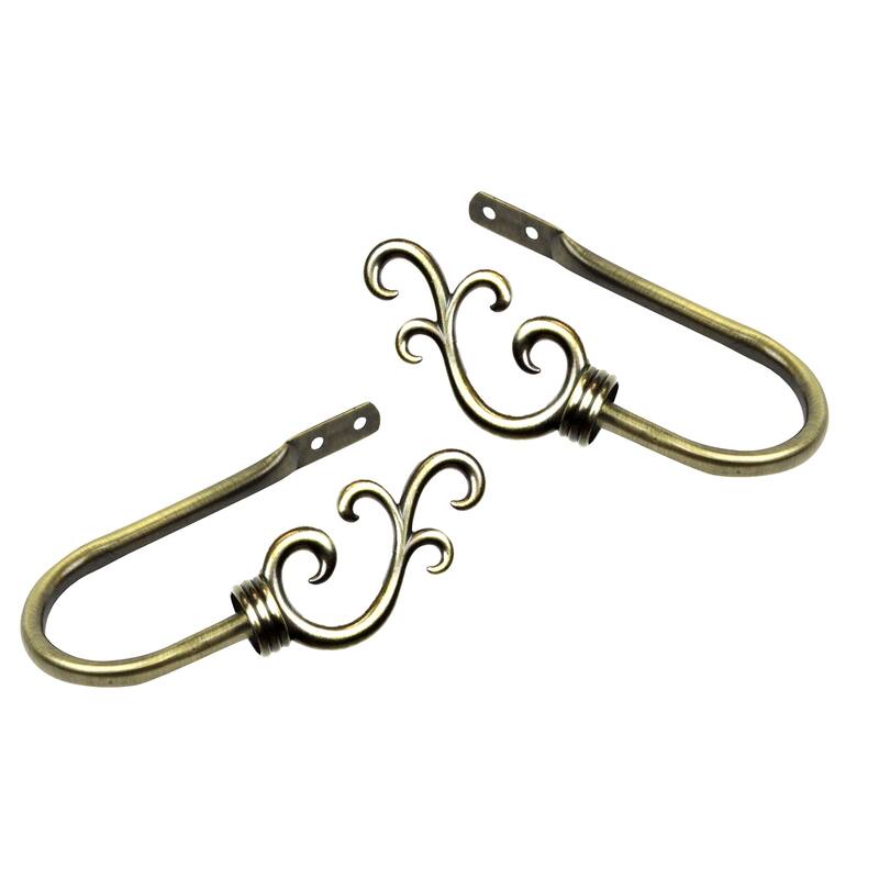 InStyleDesign Sway Curtain Holdback Pair - n/a - Antique/Brass Finish - Antique Brass