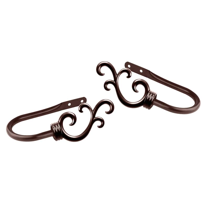 InStyleDesign Sway Curtain Holdback Pair - n/a - Brown Finish - Cocoa