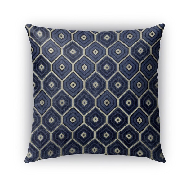 Kavka Designs blue honey comb blue outdoor pillow with insert