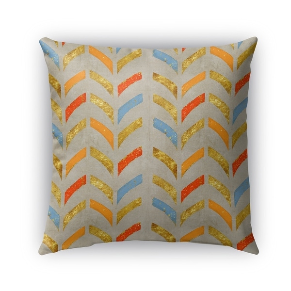 Kavka Designs orange; blue; gold; grey bari outdoor pillow with insert