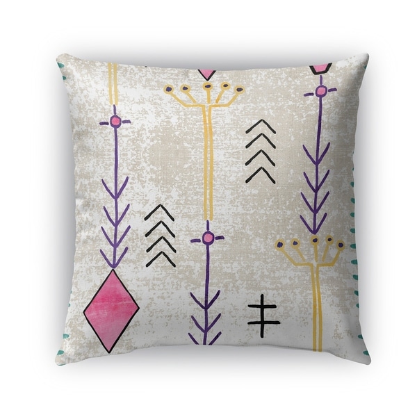 Kavka Designs pink; purple; ivory mezouar outdoor pillow with insert