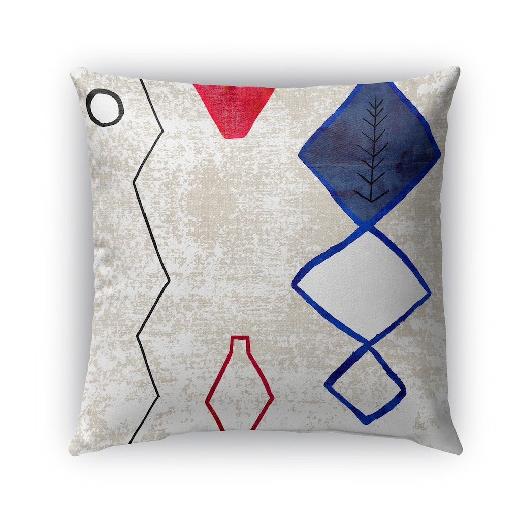 Kavka Designs red; blue; ivory sedrate outdoor pillow with insert