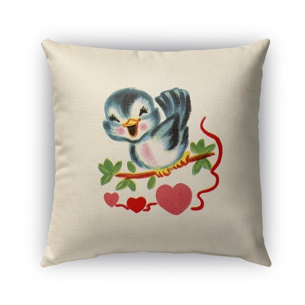 Kavka Designs blue; green; red; black tweet heart outdoor pillow with insert