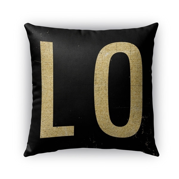 Kavka Designs gold; black lo outdoor pillow with insert