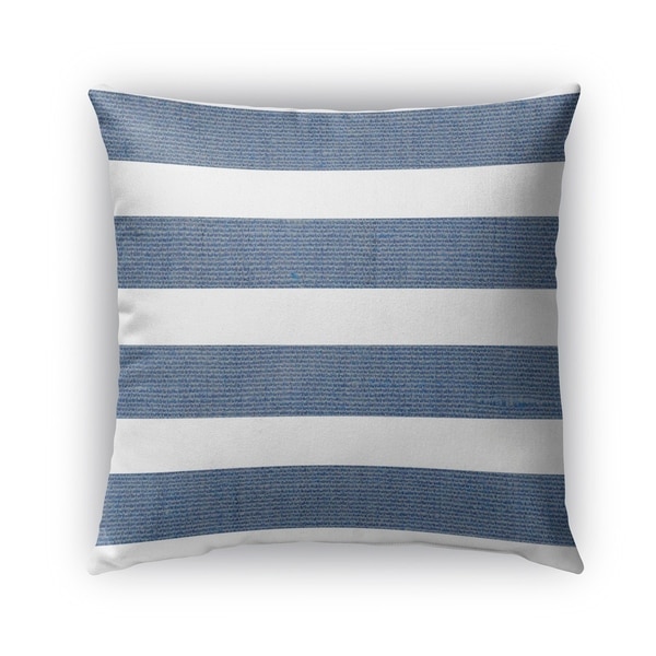 Kavka Designs blue; white centerville outdoor pillow with insert