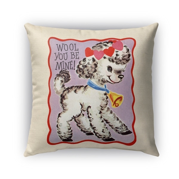Kavka Designs purple; red; black; white wool you be mine outdoor pillow with insert