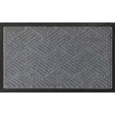 Ribbed Carpet Rubber Backed Entrance Scraper Grey DoorMat 18" x 30"