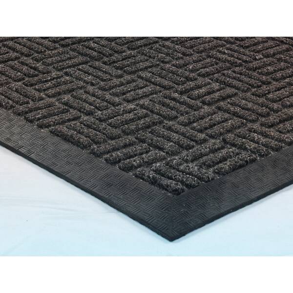 Shop Ribbed Carpet Rubber Backed Entrance Scraper Grey Doormat 24