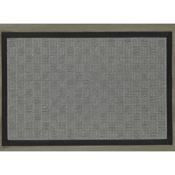 Shop Ribbed Carpet Rubber Backed Entrance Scraper Grey Doormat 24