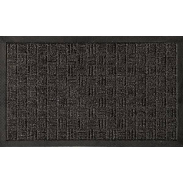 Shop Ribbed Carpet Rubber Backed Entrance Scraper Grey Doormat 24