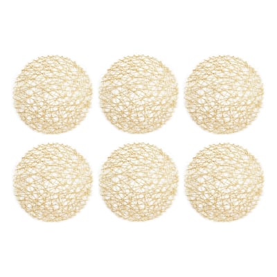 Gold Woven Paper Round Placemat ( Set of 6)