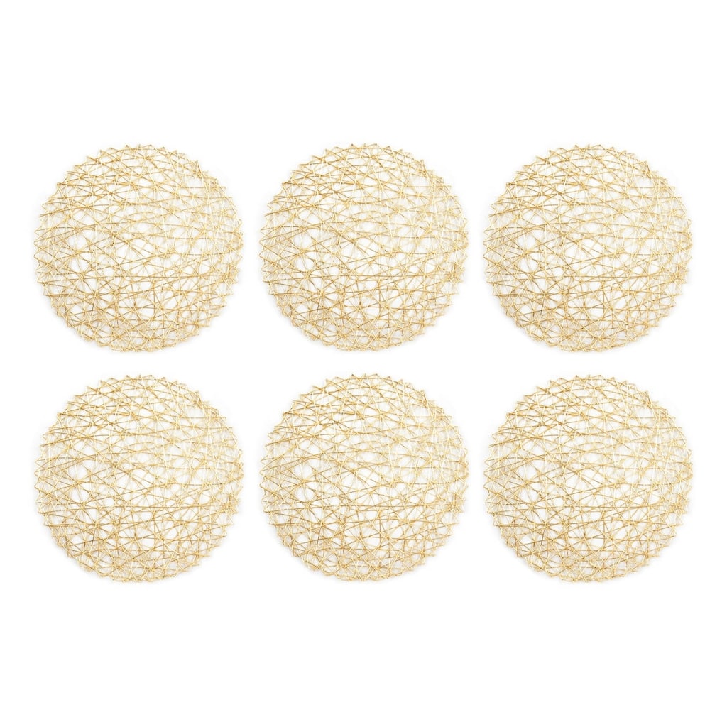 Gold Woven Paper Round Placemat ( Set of 6)
