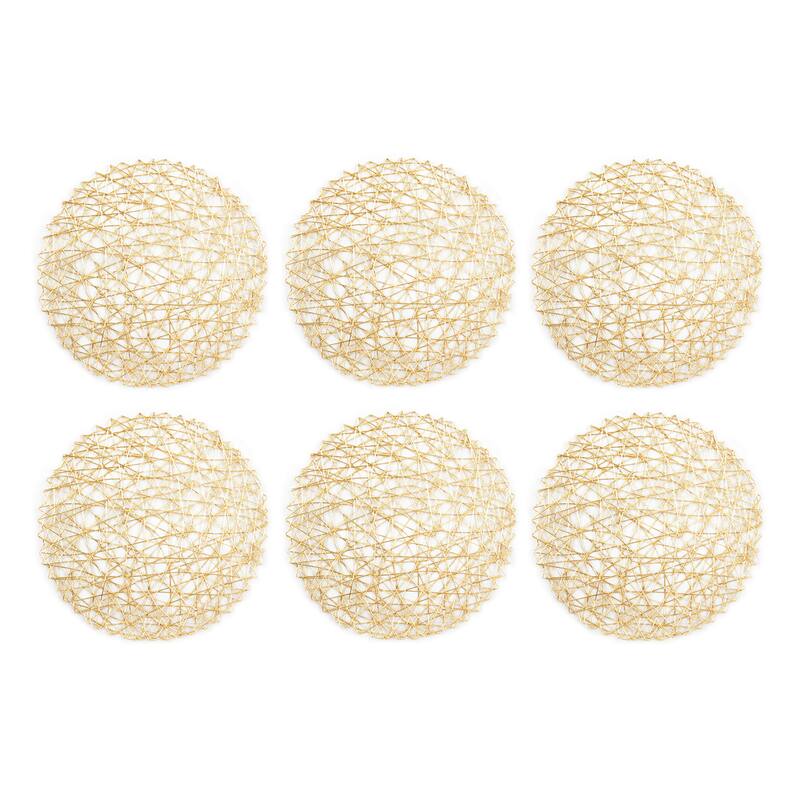 Gold Woven Paper Round Placemat ( Set of 6)
