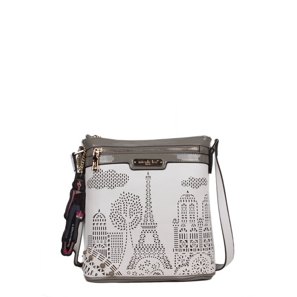 Nicole Lee Latona Paris Laser Cut White Crossbody Handbag Nicole Lee Latona Paris Laser Cut White Crossbody Handbag