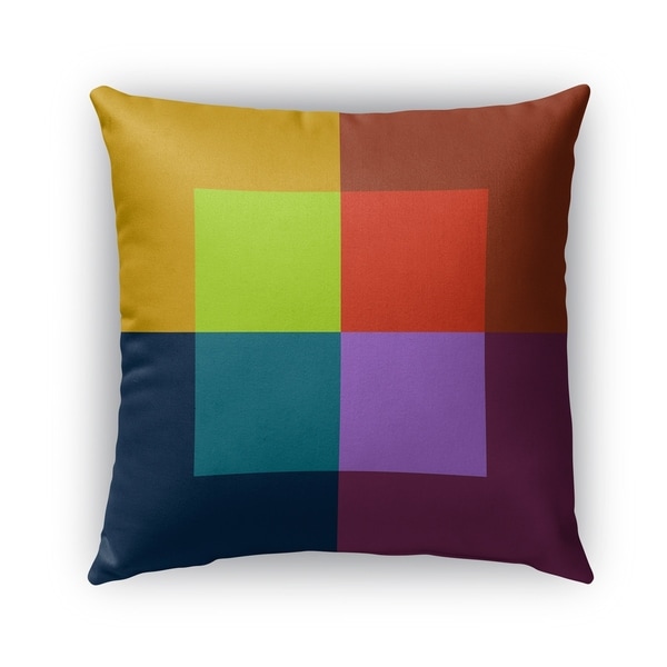 Kavka Designs green gold rd purple blue color theory blocks outdoor pillow with insert