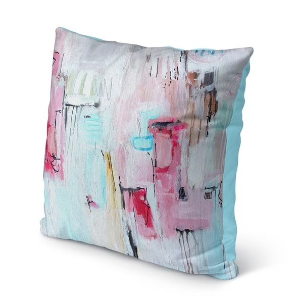 Shop Kavka Designs Blue Pink Big City Girl Outdoor Pillow With