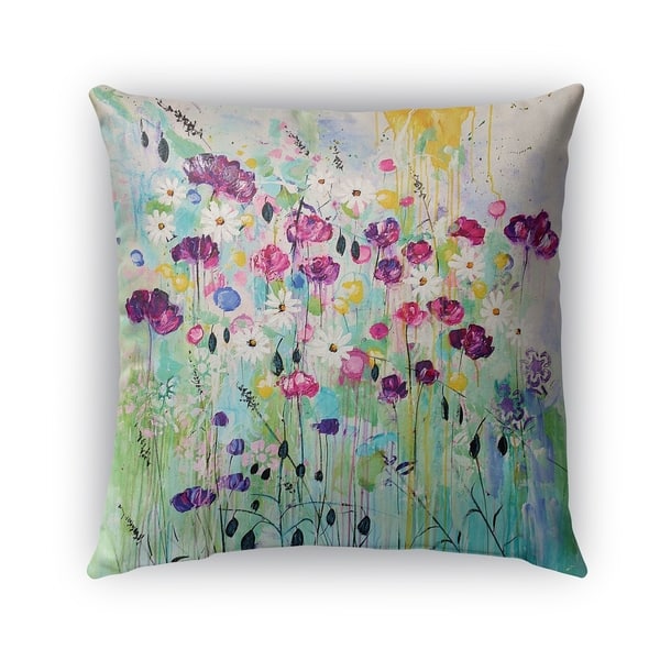 Kavka Designs purple; green; blue floral play outdoor pillow with ...