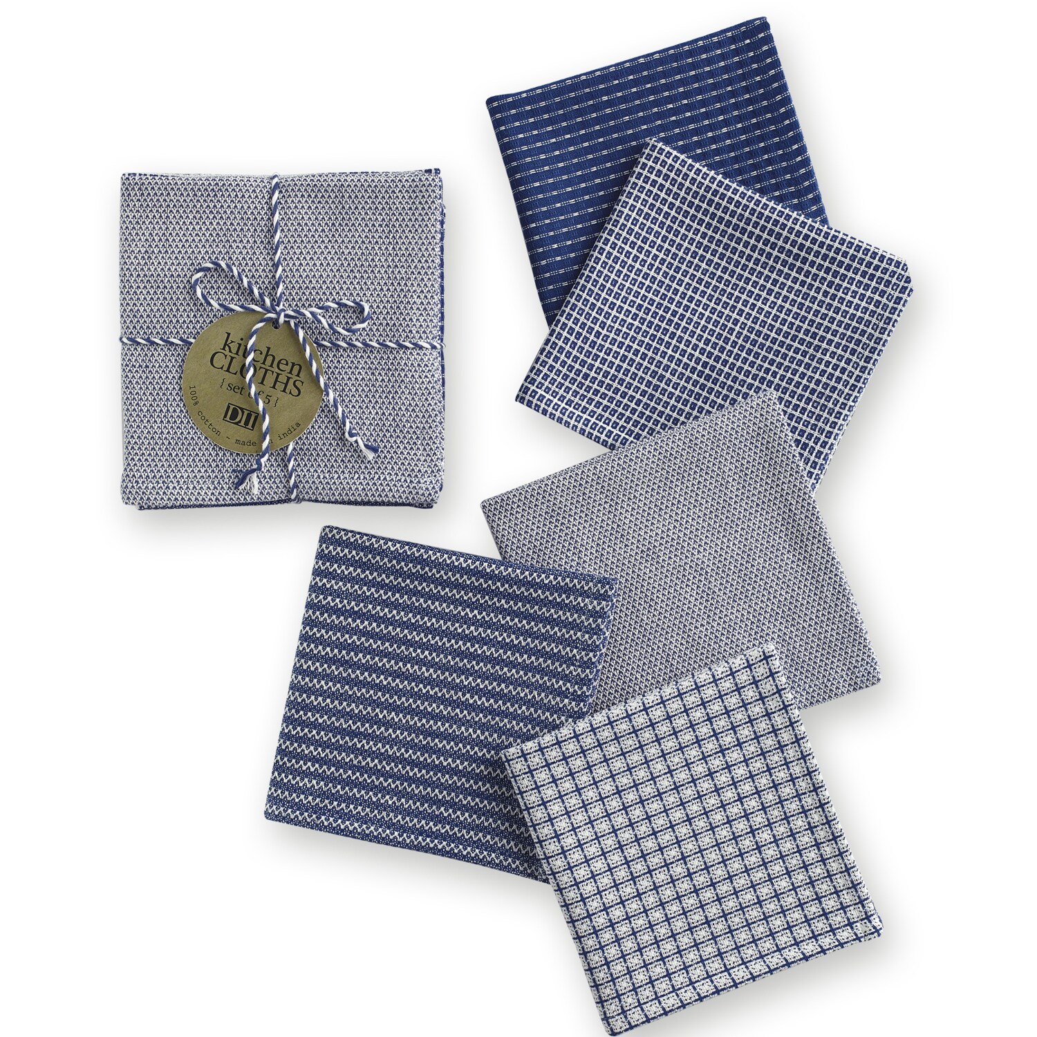 Stonewash Blue Buffalo Check Dishtowel (Set Of 3)