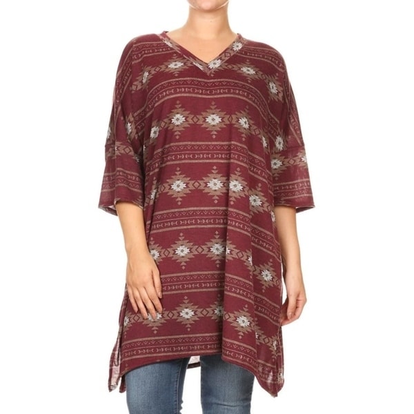 Women's Plus Size Native Pattern Tunic Style Dress