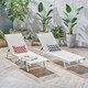 Salton Outdoor Aluminum Chaise Lounge (Set of 2) by Christopher Knight Home - Thumbnail 0