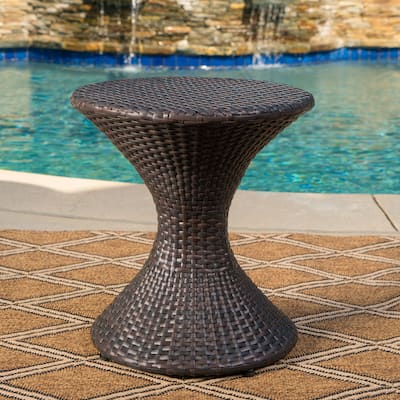 Franklin Outdoor Round Wicker Side Table by Christopher Knight Home