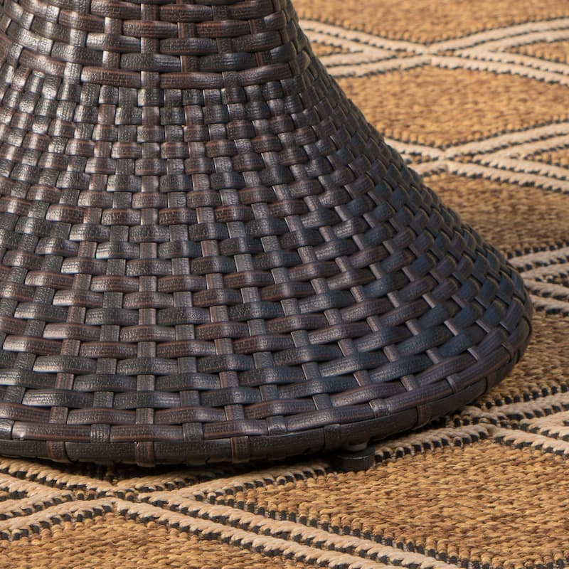 Franklin Outdoor Round Wicker Side Table by Christopher Knight Home