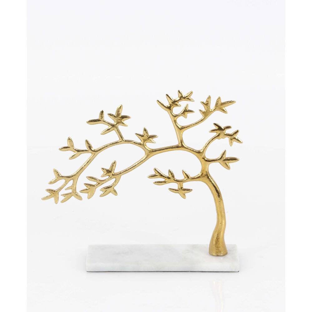 Artistic Aluminum Floating Tree On Marble Base, Gold Finish - Overstock ...