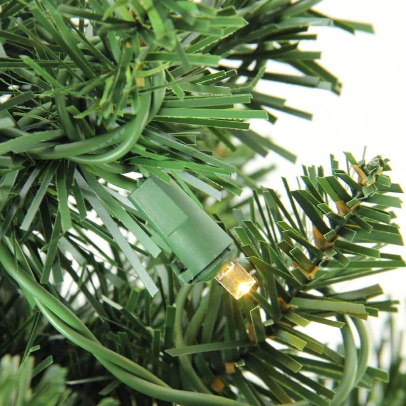 7.5' Pre-Lit Green Medium Northern Pine Artificial Christmas Tree - Warm Clear LED Lights.