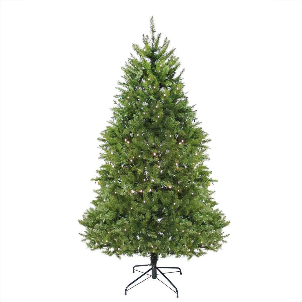 7.5' Pre-Lit Green Medium Northern Pine Artificial Christmas Tree - Warm Clear LED Lights.