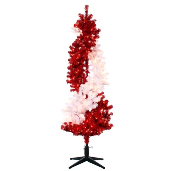 75x27 Peppermint Twist Pre Lit Red And White Rotating Artificial Christmas Tree 75x27 Peppermint Twist Pre Lit Red And White Rotating Artificial Christmas Tree