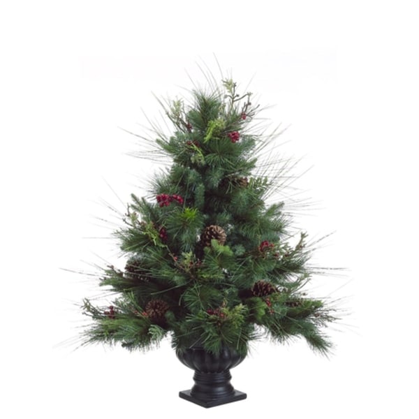 3 potted pine artificial christmas tree with pine cones and berries unlit - Christmas Tree With Pine Cones 3 potted pine artificial christmas tree with pine cones and berries unlit - Christmas Tree With Pine Cones