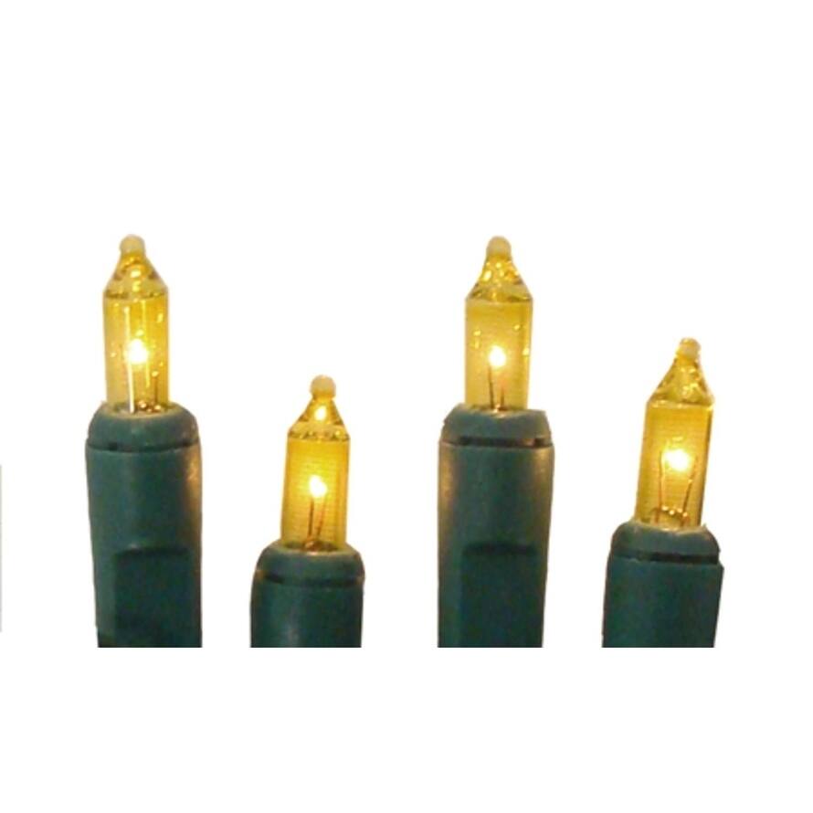Set of 20 Battery Operated Gold Mini Christmas Lights - Green Wire